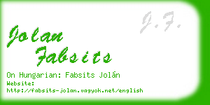 jolan fabsits business card
